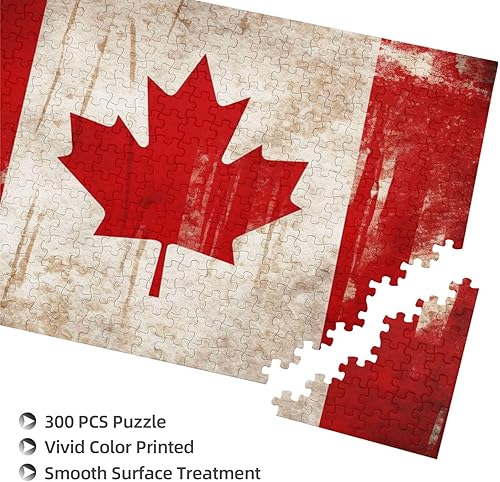 Miniatura 2 de Rompecabezas retro de la bandera de Canadá de 300 piezas personalizados, rompecabezas de fotos para la familia, rompecabezas para adultos, boda,