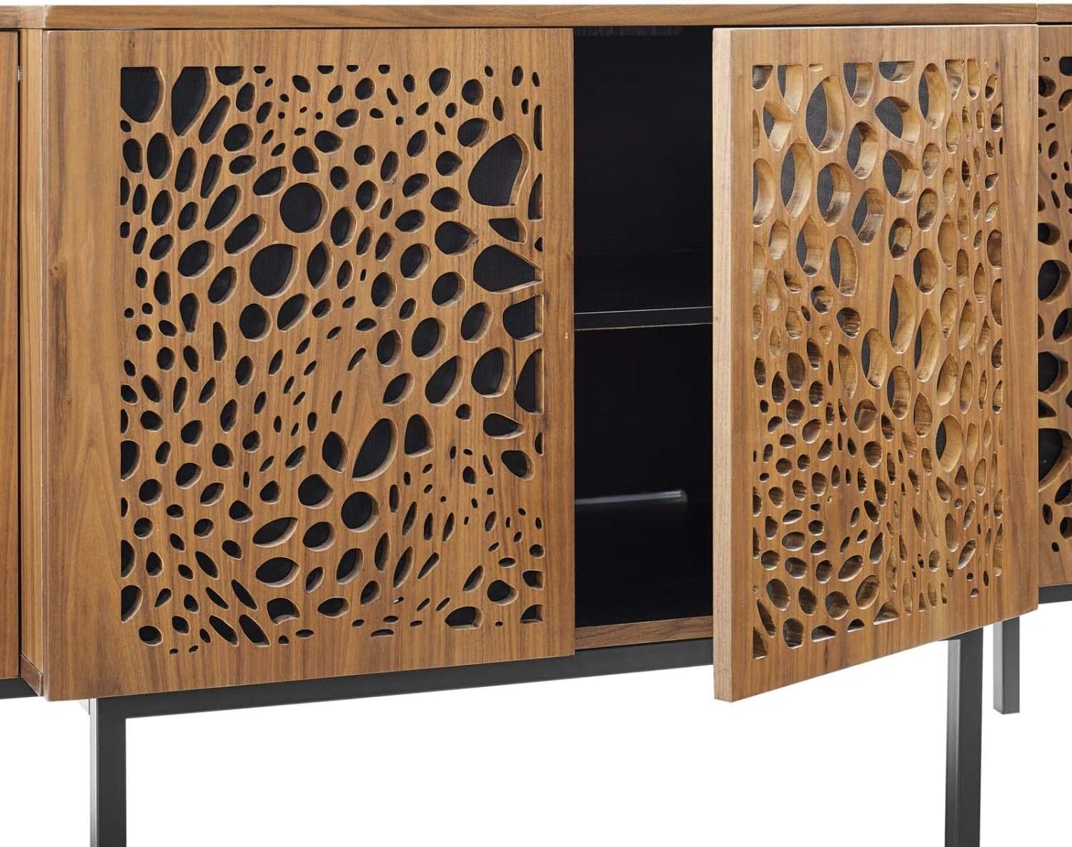 Modway Yosemite Wood Sideboard Credenza in Walnut