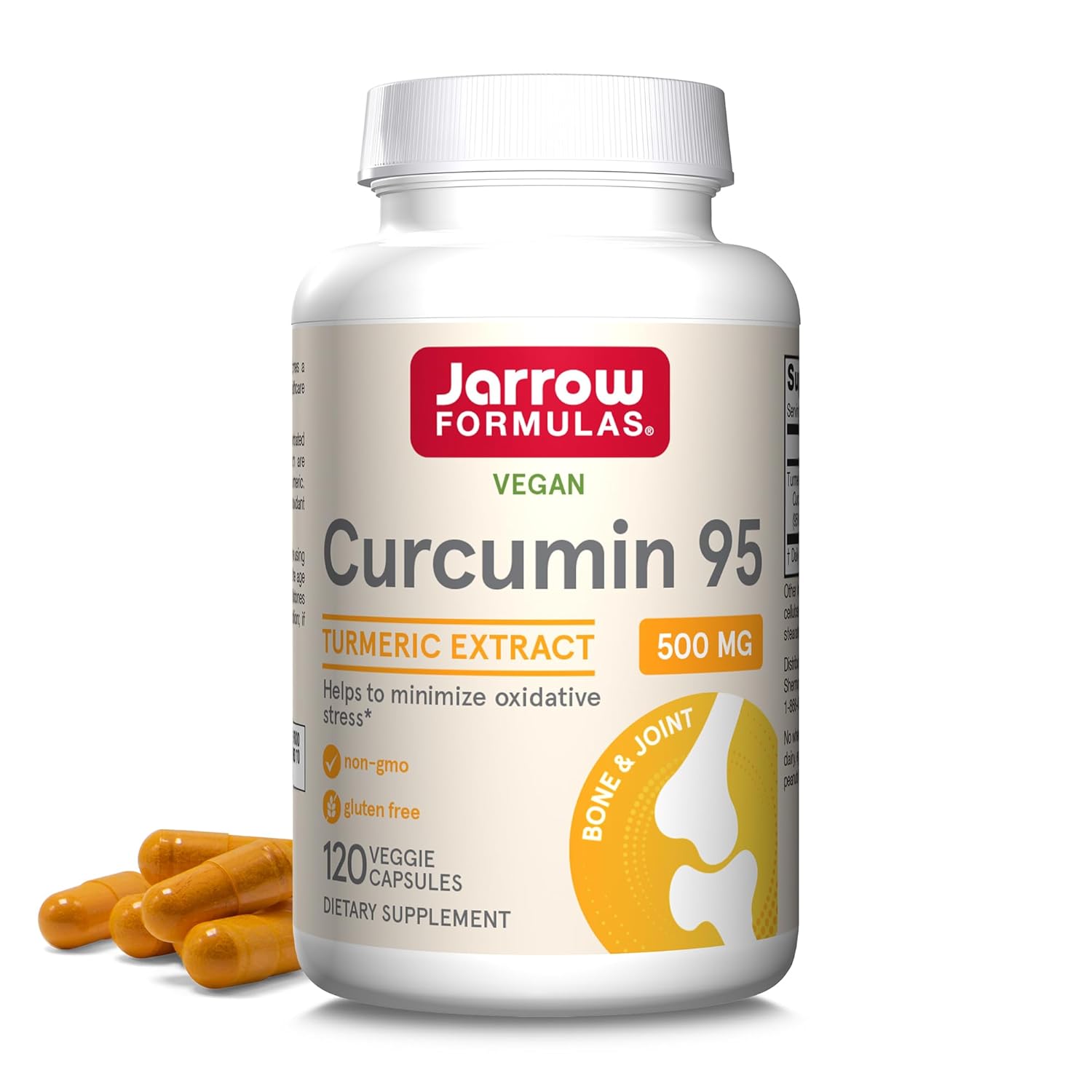 Jarrow Formulas Curcumin 95 Supplement - Turmeric Extract Supplement 500 mg for Antioxidant Joint Support 120 Capsules