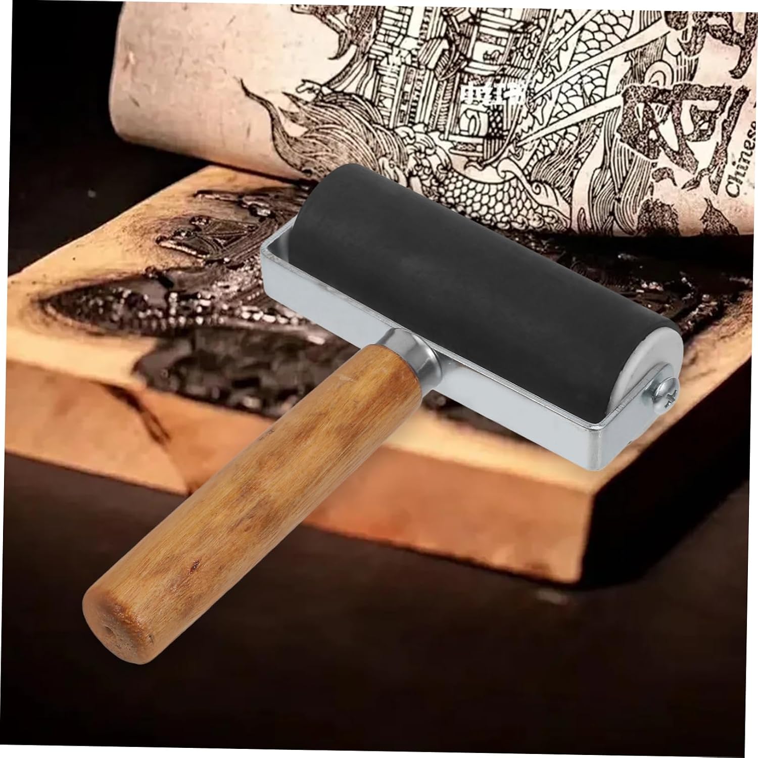 Handheld Ink Roller for Printmaking Roller for Painting Stamping Embossing Glue Roller Tool for DIY Art Projects and Crafts