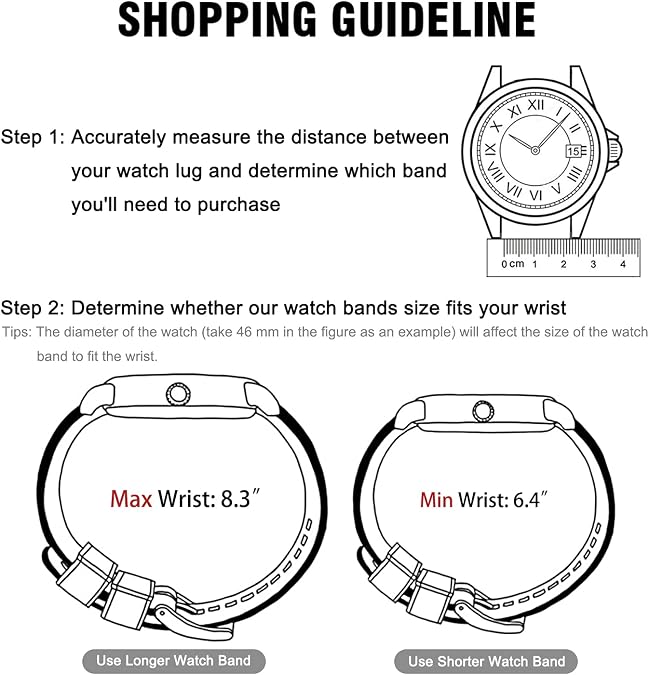 Ritche Christmas Gift Silicone Watch Band 18mm 20mm 22mm 24mm Quick Release Rubber Watch Bands for Men Women, White Elephant Gifts, Stocking Stuffers For Men