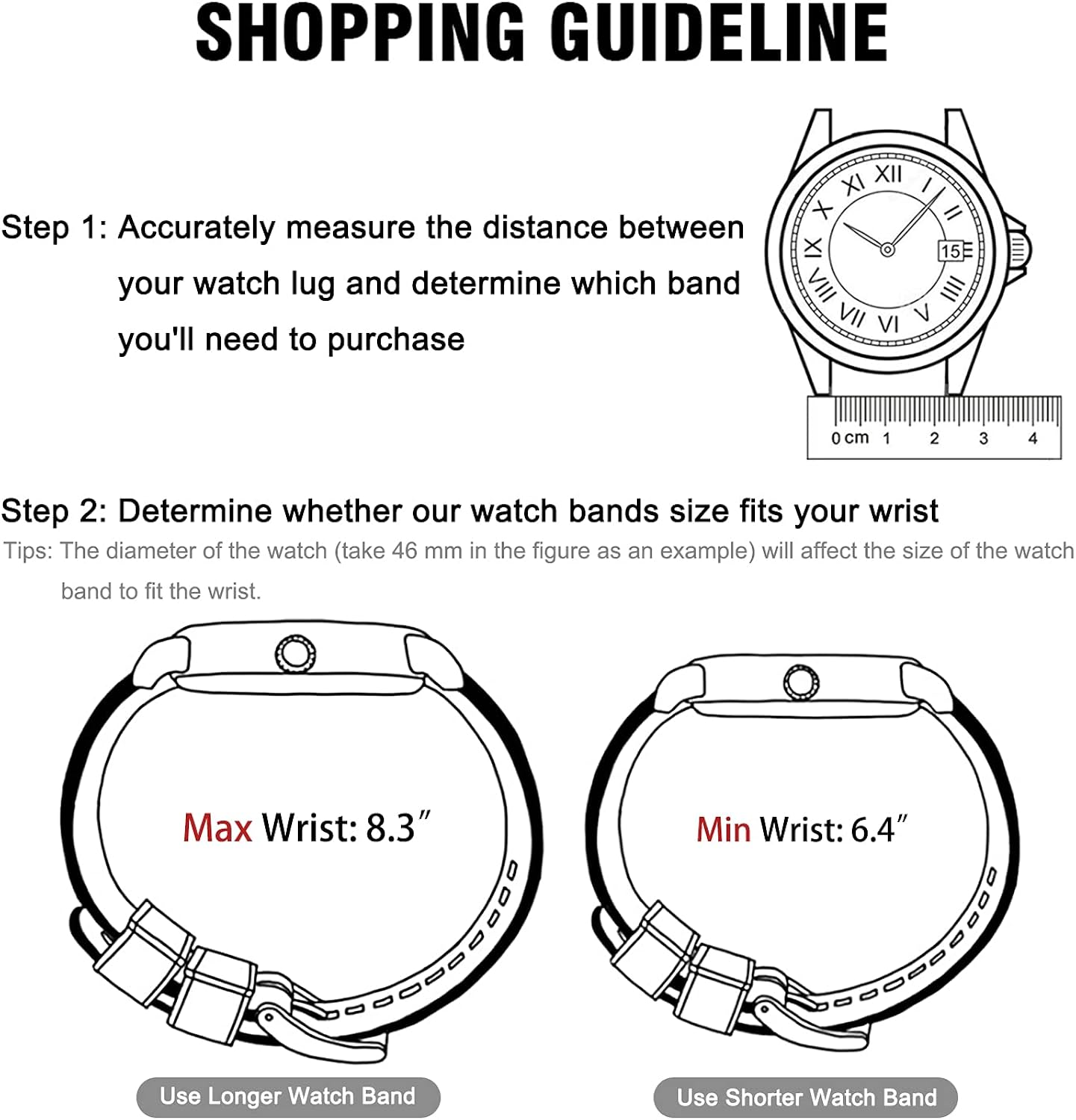 Vista 2 de Ritche - Bandas de silicona para reloj de 1819 20 21 22 23 y 24 mm de liberación rápida de hule para hombre