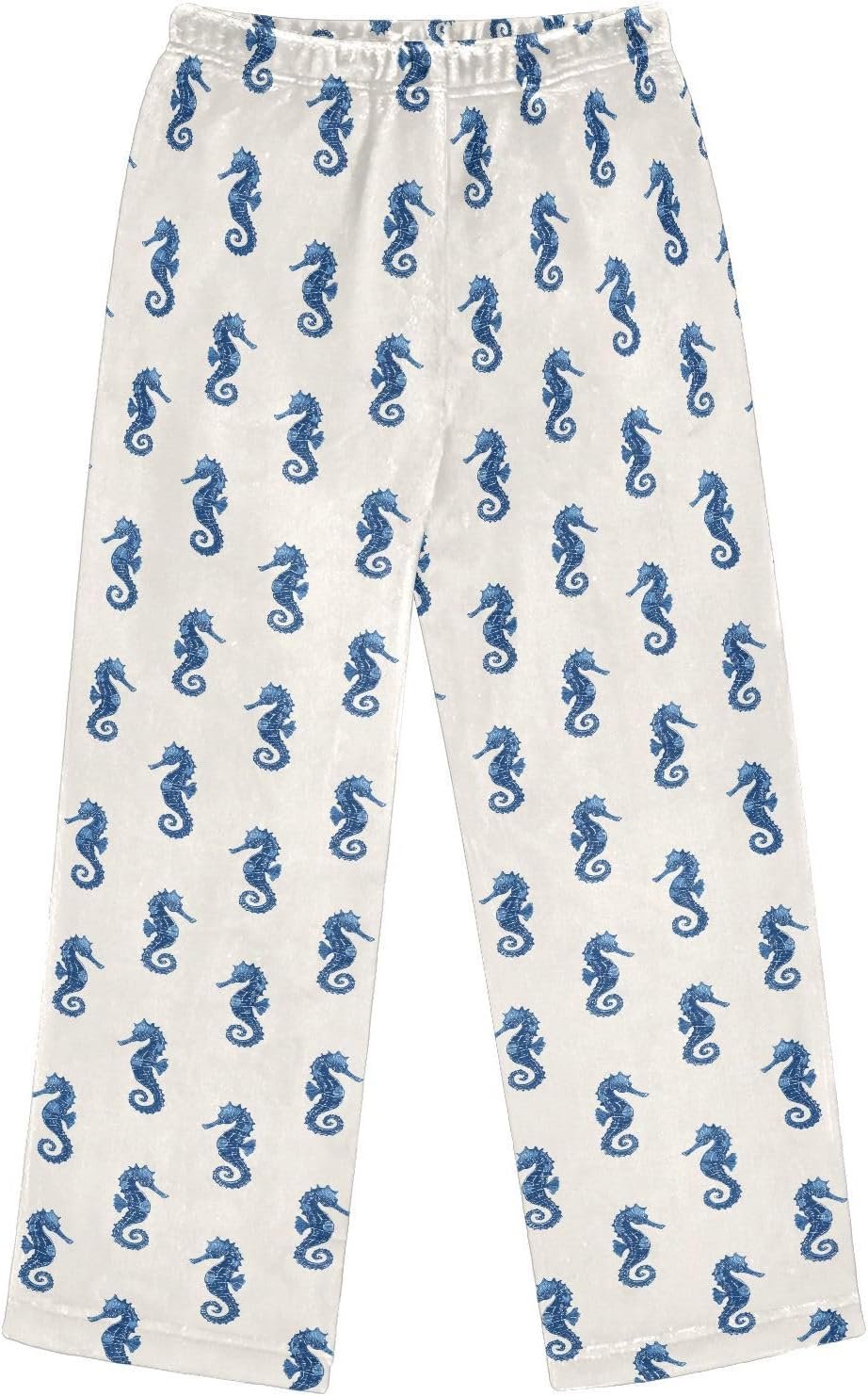Cute Hand-Drawn Seahorse Boys Pants for Kids Fleece Bottoms Long Jogger Pants Trousers with Pockets Size 6-14Y