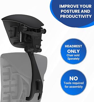 متجر LOGIX SHOP مسند رأس متوافق مع كرسي تجسيد Herman Miller ( Black Rythem Fabric / Gaphite Frame )