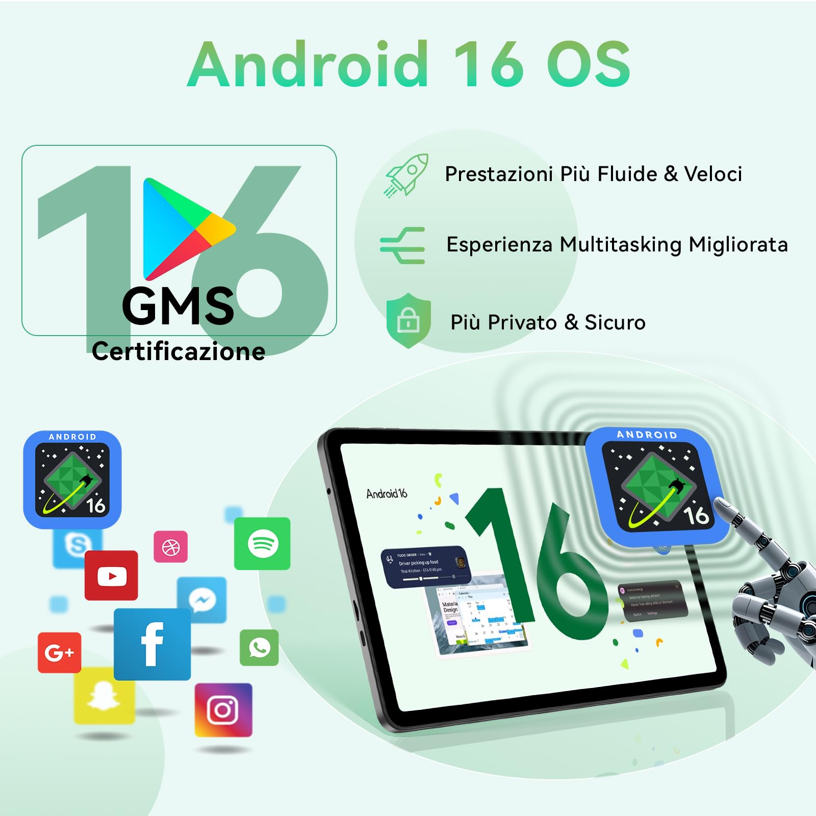 Android 16 Tablet 12 Pollici con Gemini AI, Tablet con Cover, Tastiera & Mouse, Unisoc T7250 Octa-Core, 36 GB RAM + 256 GB ROM + 1 TB TF, 1920x1200 Display HD, Fotocamera Doppia 8MP + 20MP, 9000 mAh