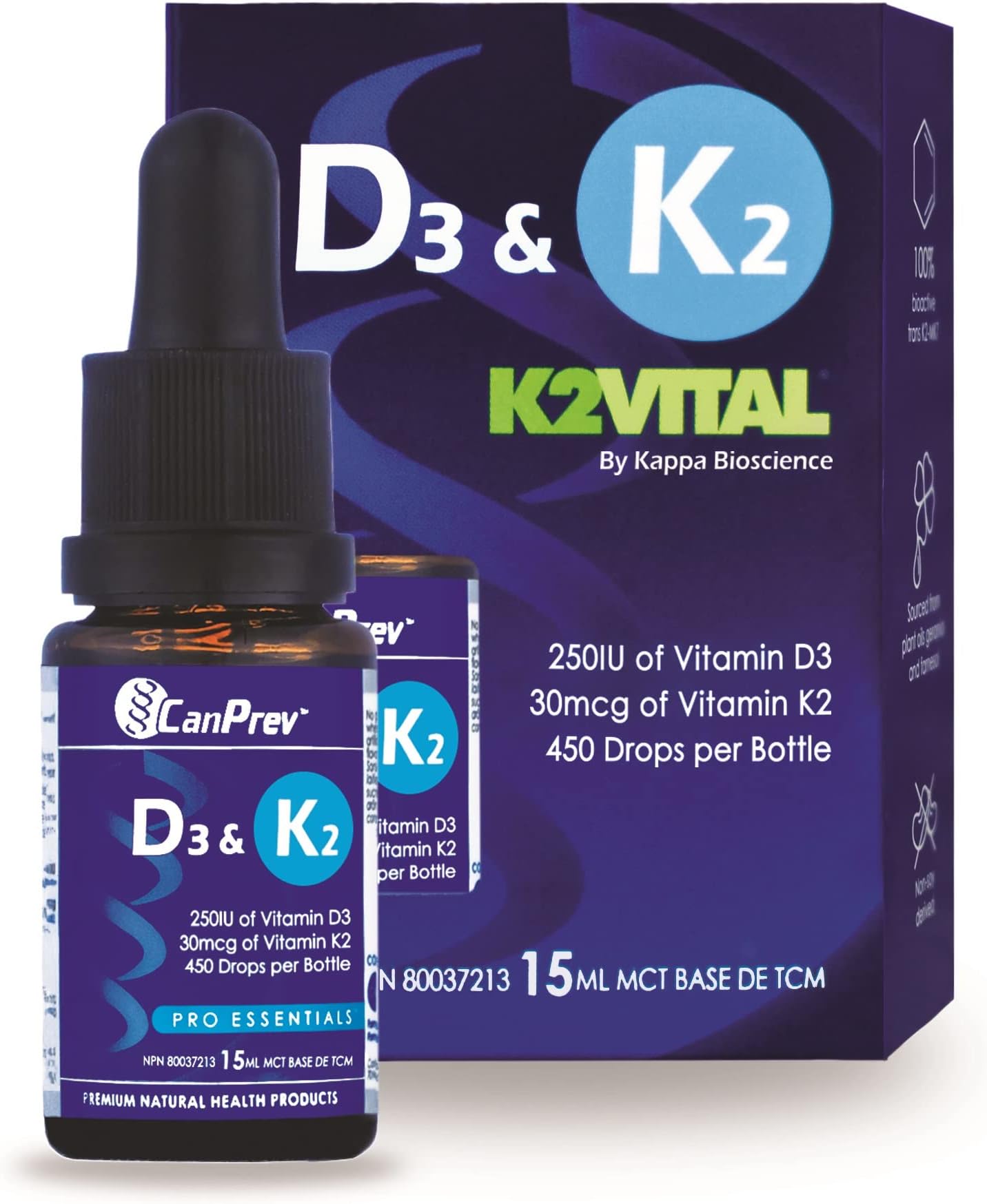 CanPrev D3 and K2 Drops mct Oil Base, 0.5 Ounce