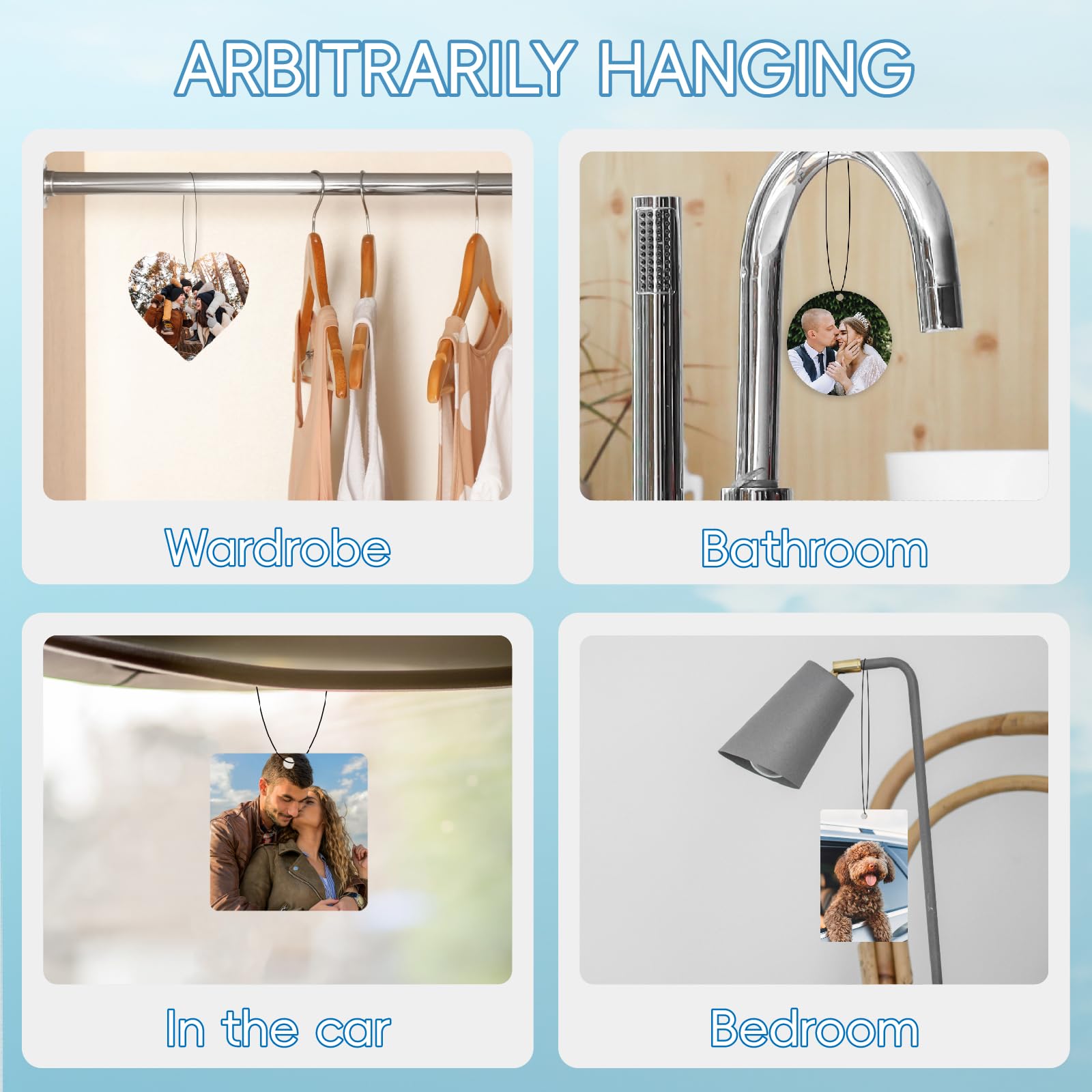 Custom Air Fresheners for Cars with Pictures - Personalized Double Sided Car Accessories for Men and Women Unique — view 6