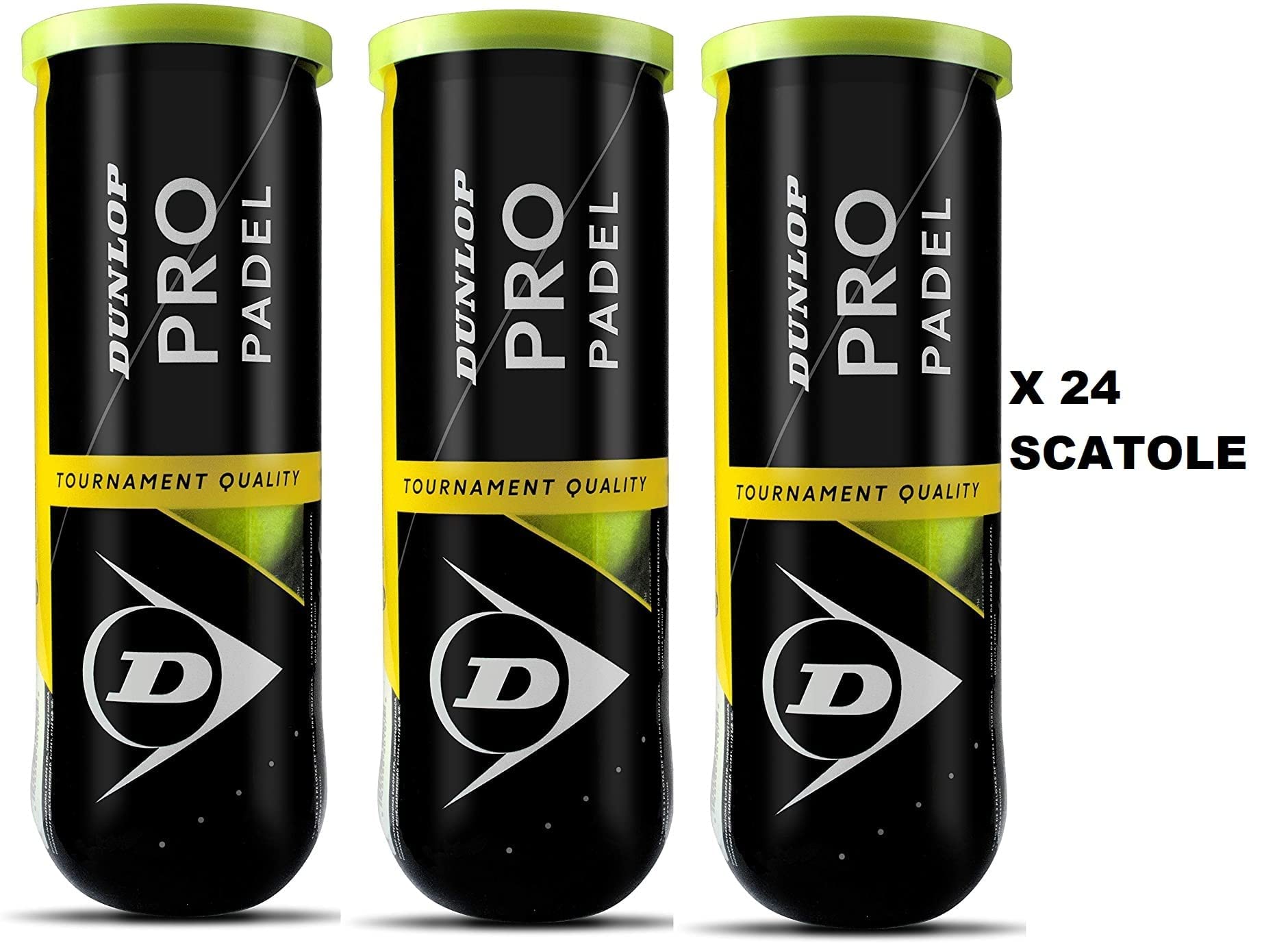Dunlop Palla Pro Padel Pack (3x24) Confezione da 24 Pezzi x 3 Palline Totale Palline 72