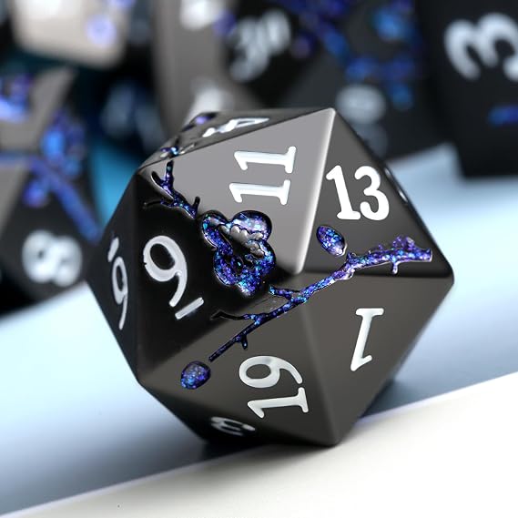 DNDND Glitter Blue D&D Metal Dice & DNDND DM Scree