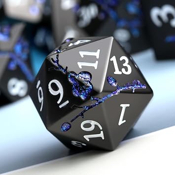 DNDND Glitter Blue D&D Metal Dice & DNDND DM Scree