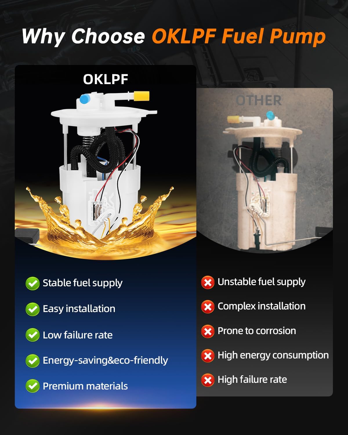 OKLPF Electric Fuel Pump Module Assembly E8755M Compatible With 2007 2008 2009 2010 2011 2012 2013 Nissan Altima L4 2.5L V6 3.5L,2009 2010 2011 2012 2013 2014 Nissan Maxima V6 3.5L