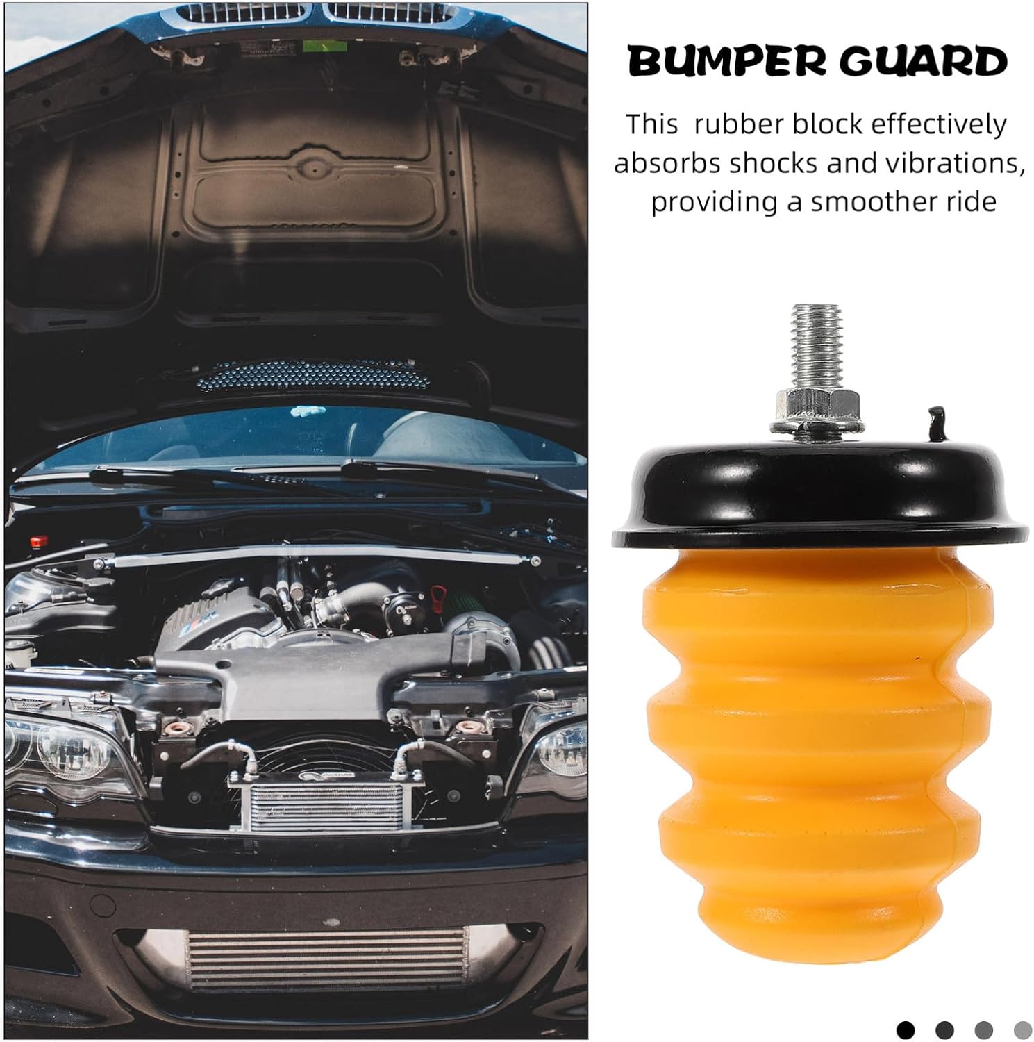 ORFOFE Rubber Rear Suspension Buffer for Car with Shock Absorption and Easy Installation, Yellow Rear Trailer Bumper Stopper Suitable for DIY Automotive Replacement Parts