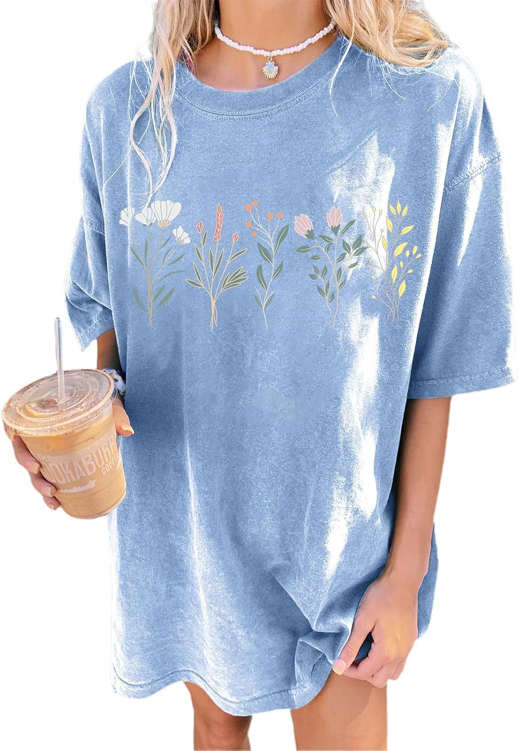 Remidoo Women’s Casual Short Sleeve Graphic Oversized...