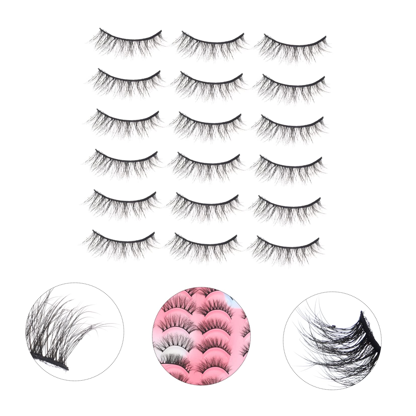 FOMIYES 100pares Pestañas Postizas De Pestañas De Imitación De Extensiones De Ojos Ligera Para Uso Diario y Fiestas Sin Irritación Fáciles De Limpiar y Adaptar
