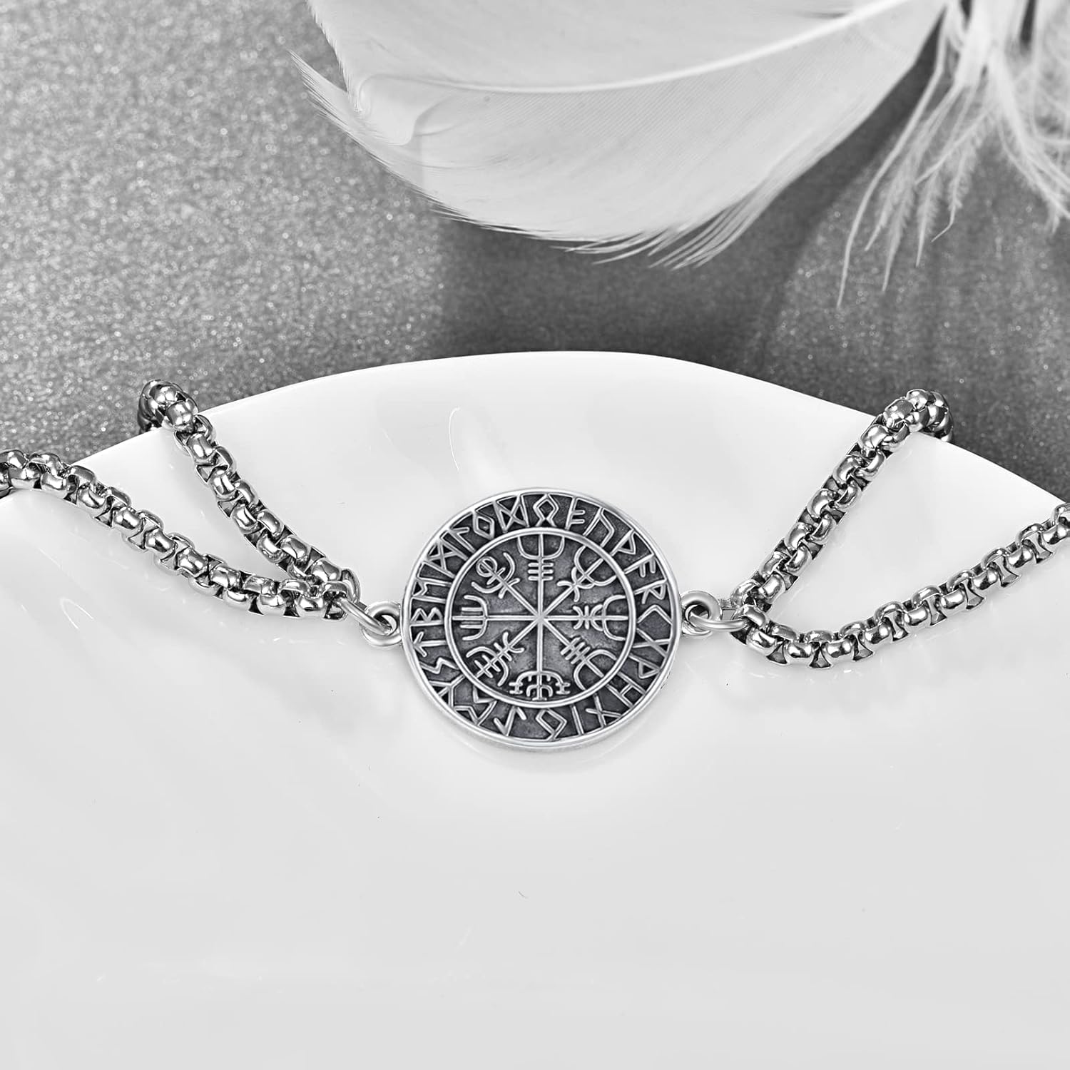 KINGWHYTE St Michael/St Christopher Bracelet Sterling Silver Men Adjustable Bracelet Religious Protection Jewelry Amulet Gift for Men Women with 7+2 Inch Stainless Steel Chain