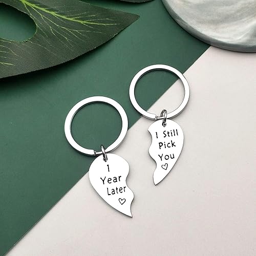 Miniatura 3 de Vadaka Llavero de primer aniversario de boda, joyería de aniversario, llavero a juego para pareja, llavero de aniversario, regalo para marido de