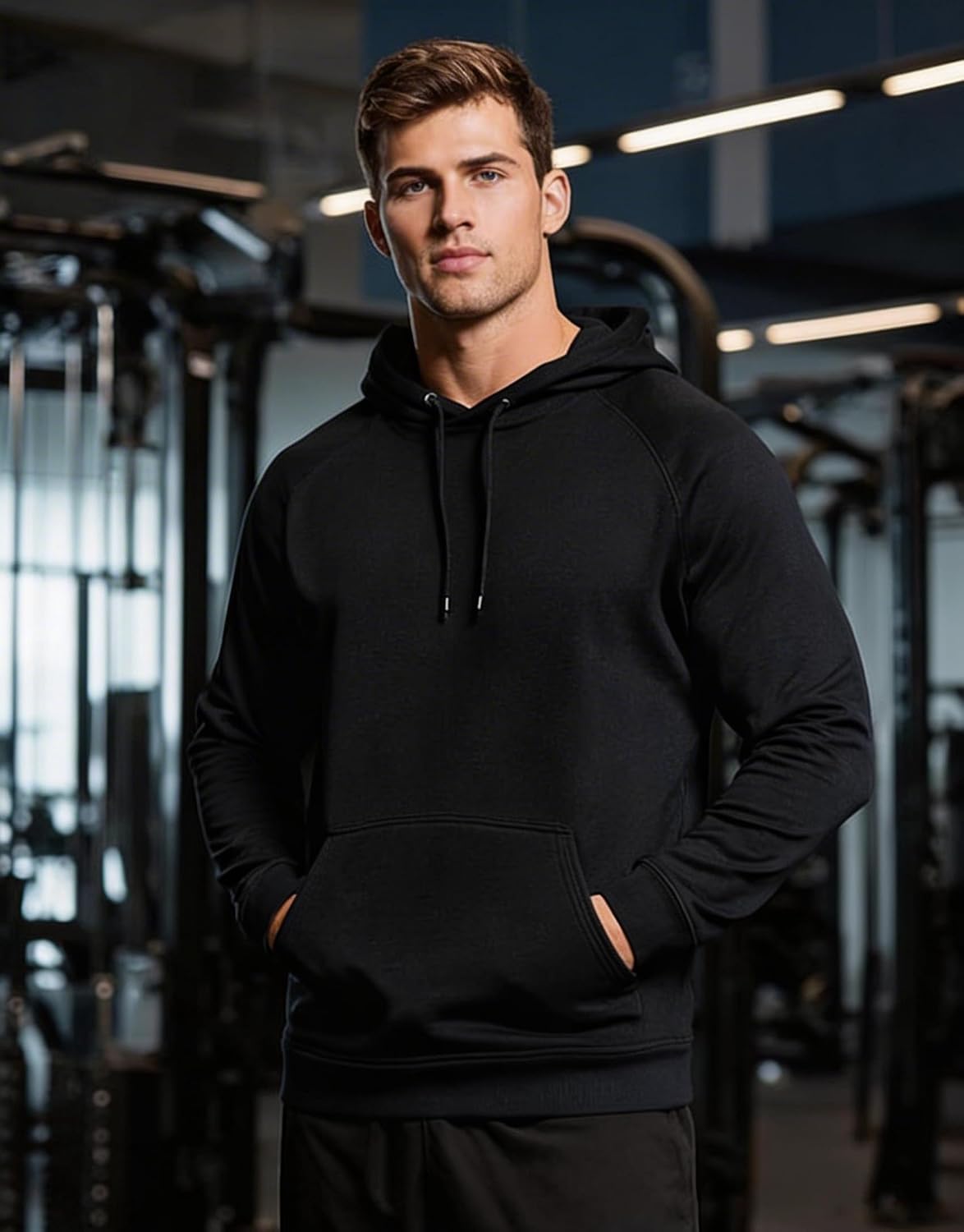 Men's Fleece Pullover Hoodie Soft Hooded Sweatshirts Casual Long Sleeve Drawstring Athletic Hoodies Kangaroo Pocket