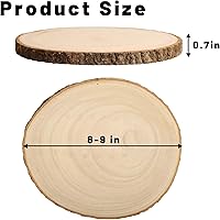 Vista 2 de Rodajas de madera para centros de mesa, discos redondos de madera para manualidades, círculos y losas de madera rústica, discos de madera