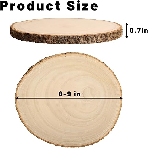 Miniatura 2 de Rebanadas de madera para centros de mesa, galletas redondas de madera para manualidades, círculos y losas de madera rústica, discos de madera para