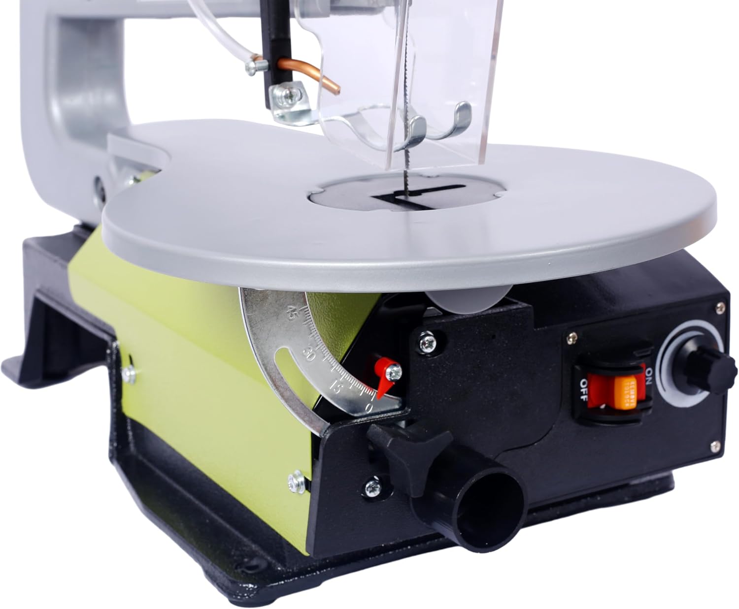 16-Inch Variable Speed Scroll Saw w/Adjustable Tilting Table (0-45°) & Hold-Down Foot - 550-1600 SPM, 1.2A Motor, Built-in Dust Port - ETL Certified for Woodworking, DIY, Craft Projects
