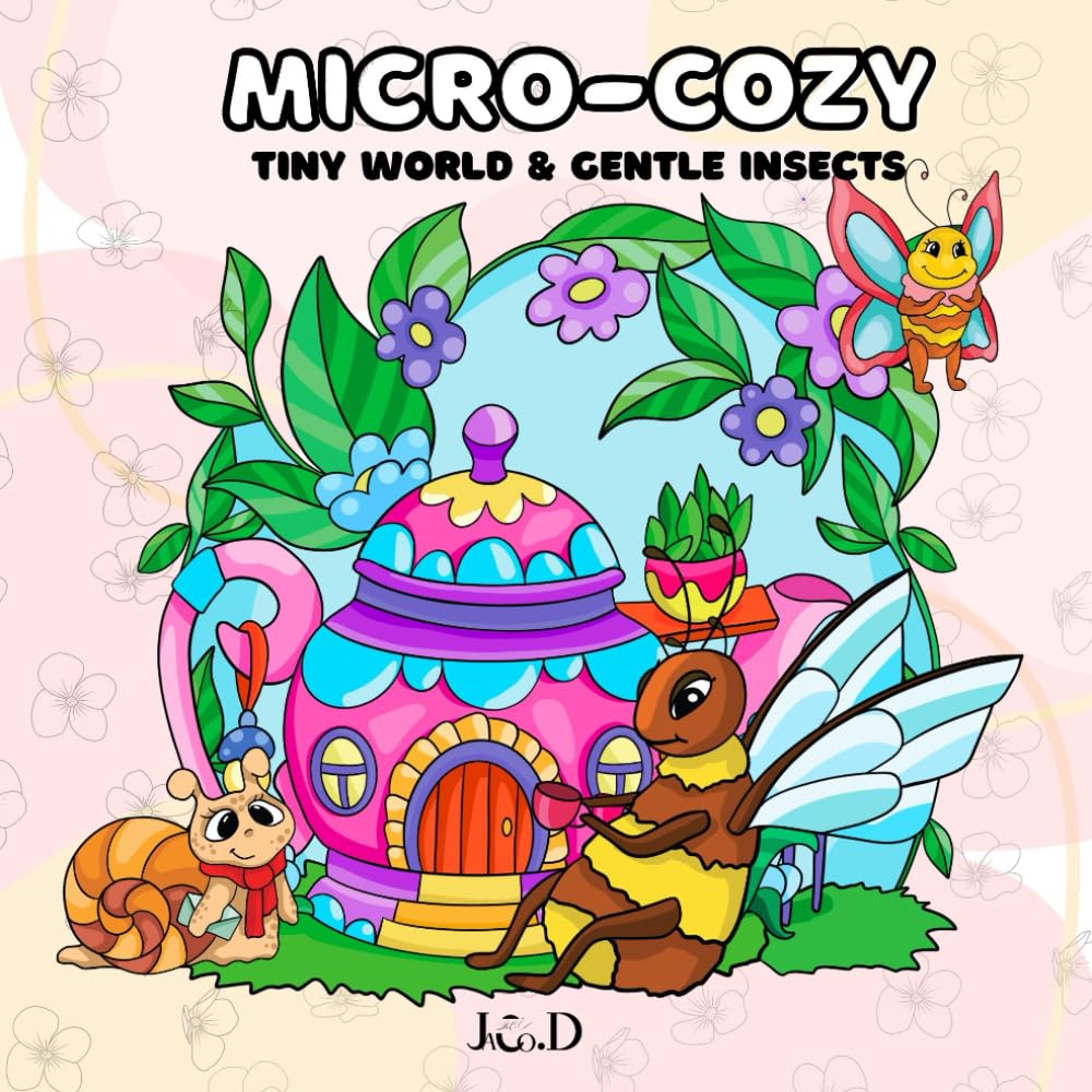 Micro-Cozy: Tiny World & Gentle Insects: A Relaxing Coloring Book Featuring Cute Insect, Miniature Gardens and Quite Moments (COZY COLORING BOOK)
