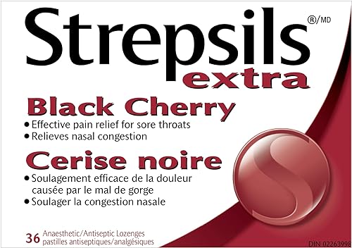 STREPSILS Pastillas extra para el dolor de garganta - cereza negra (Canadá)