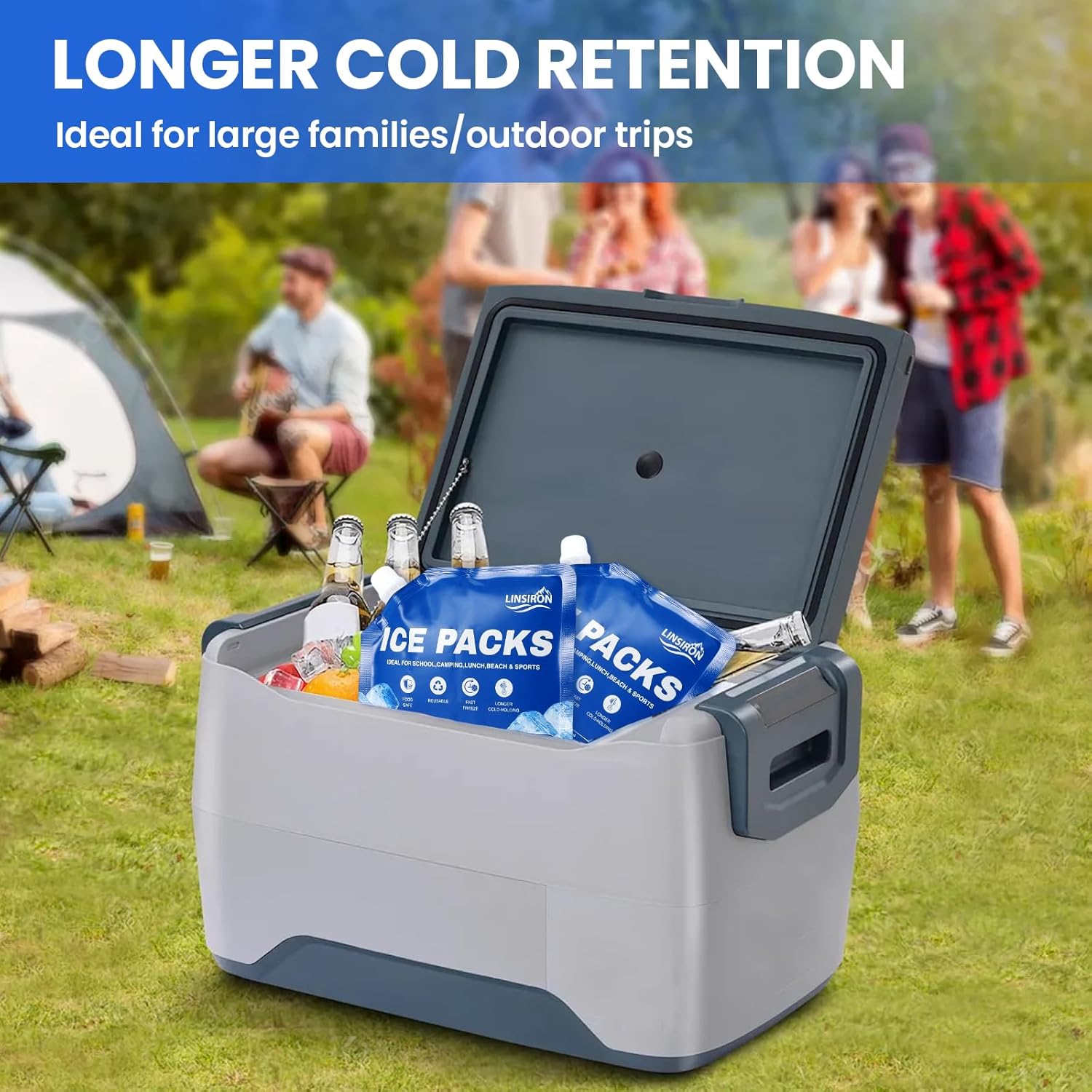 Ice Packs for Cooler 6Pcs 2026 Upgrades Freezer Lunch Boxes Reusable Coolers Shock Wheels Long Lasting Dry Pack Large Cold Blocks Accessories Cubes Slim Box Flat Camping Essentials 10x9x1 In - Image 8
