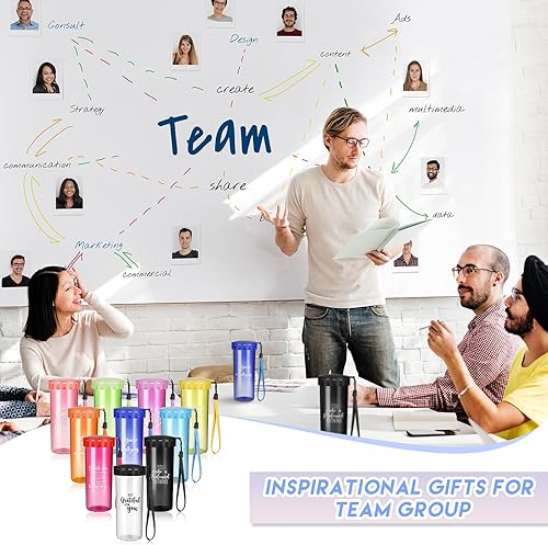 Miniatura 6 de 10 botellas de agua inspiradoras de agradecimiento de 15 onzas con boca grande, regalos de agradecimiento a los empleados para el personal,