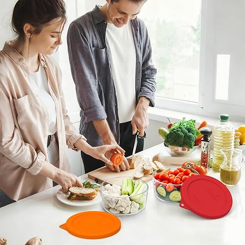 Miniatura 6 de Sophico Tapas Redondas de Almacenamiento de Silicona de 4 Tazas de Repuesto para Tazones de Vidrio Anchor Hocking y Pyrex 7201-PC (Recipiente no