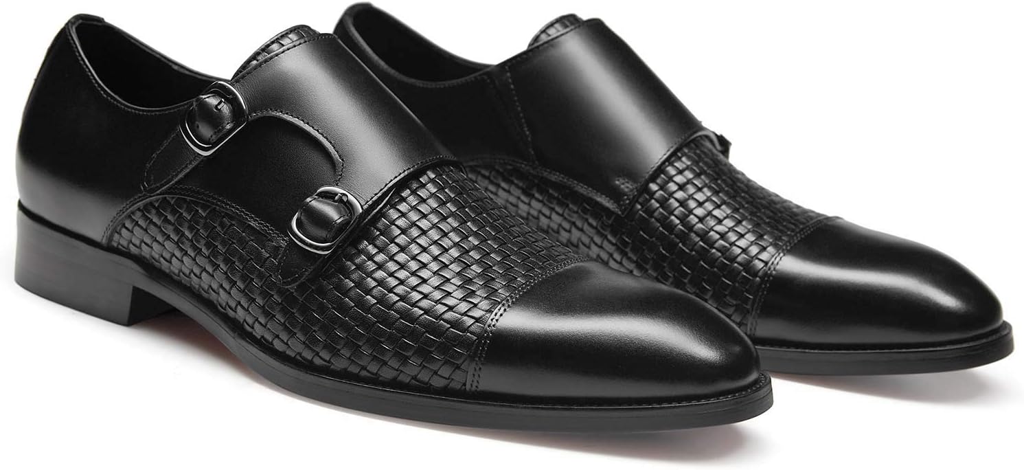 Men's Dress Shoes Monk Strap Slip-On Leather Formal