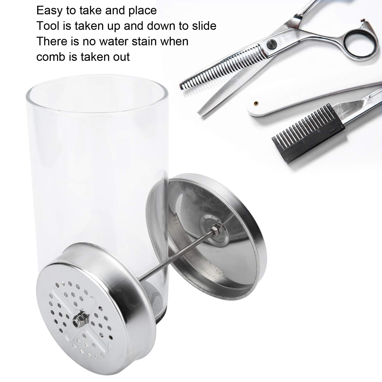 Outils de manucure professionnels pot de trempage de désinfection, salon de coiffure outils de coiffure peignes à ciseaux bouteilles de nettoyage en verre (650 ml)