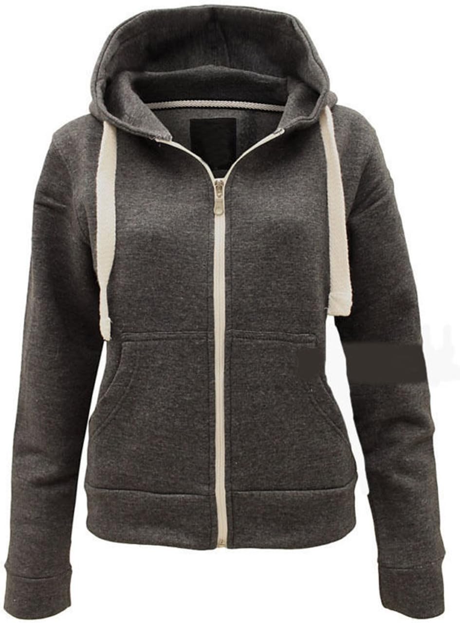 Parsa Fashions Ladies Plain Zip Up Hoodie Womens Fleece Hooded Top Long Sleeves Front Pockets Soft Stretchable Comfortable PLUS SIZES Small to XXXXXXXL (UK 6-30)