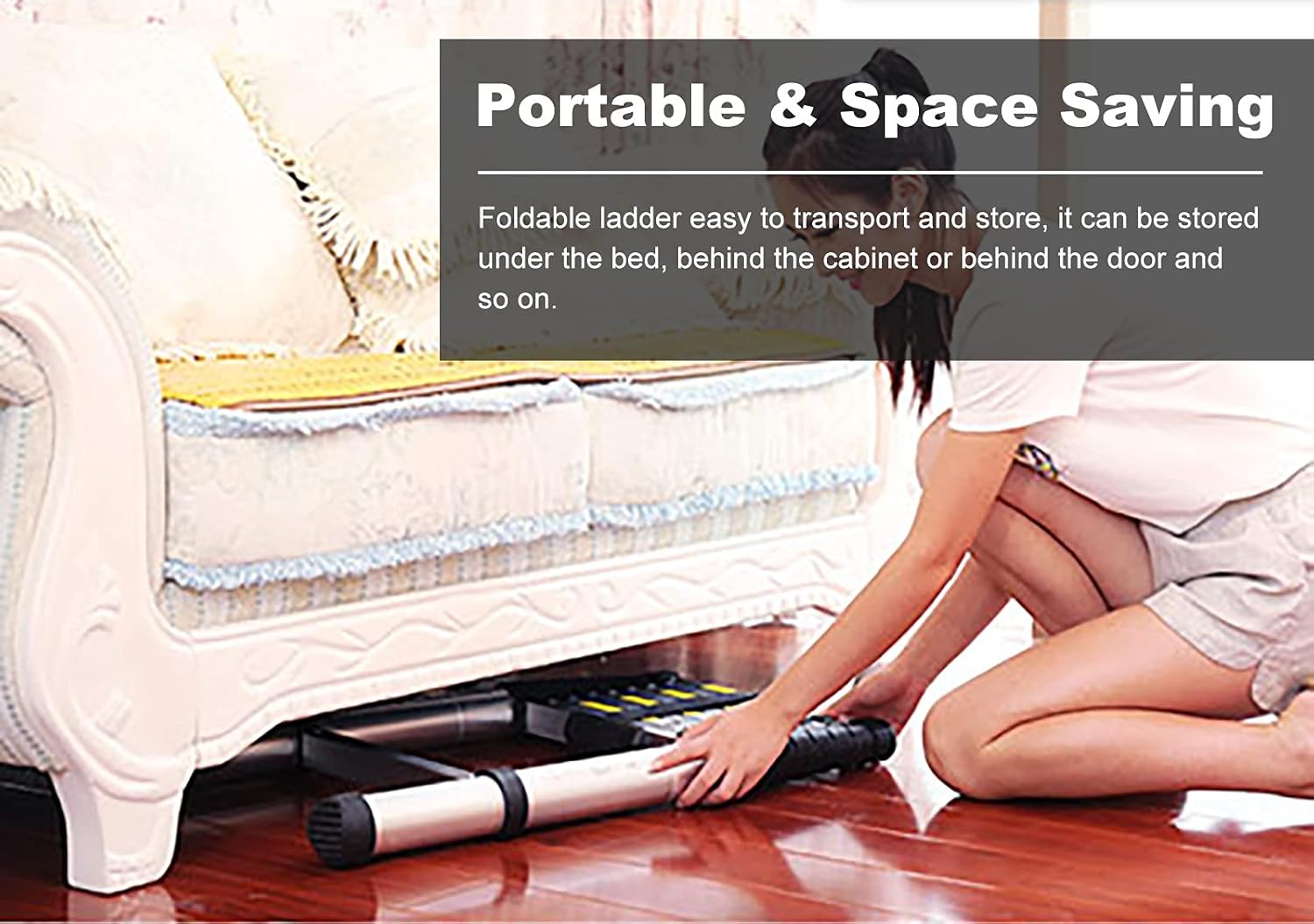 Stepladders,Copiladder Protable Aluminumcopiladder, Household Daily Climb Alloyladder, Compact Extendable Ladder for Clean The Windows, Repair The Roof/a/2M/6.6Ft