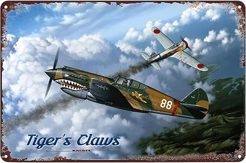 Miniatura 1 de P-40 - Póster de Tomahawk WW2, aviones, aviones, letrero de metal para decoración de pared, para el hogar, cocina, bar, pub, club, cafetería,