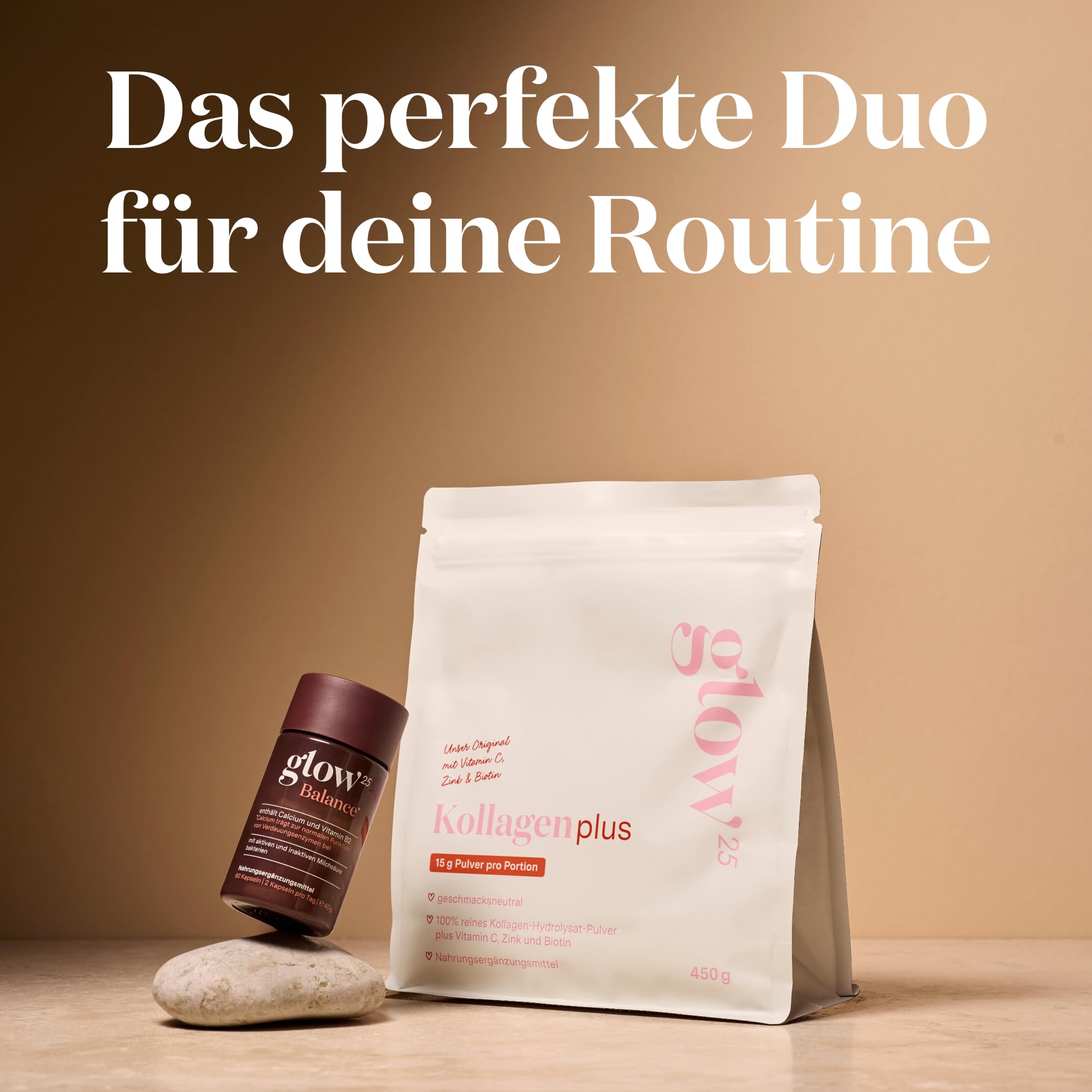 Glow25® Balance [30 Portionen] – mit Milchsäurebakterien, Kiwifruchtpulver, Inulin, Calcium und Vitamin B2 – leicht verdaulich – pflanzlich und vegan