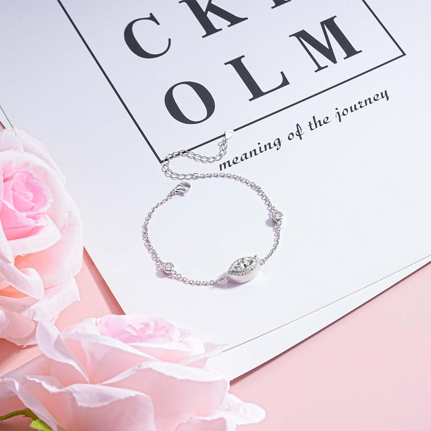 Urn Bracelet for Ashes for Women 925 Sterling Silver - Cremation Paved Oval Cubic Zircon/Opal/Infinity Heart Rose Gold Memorial Jewelry Bereavement Keepsake Locket Gifts for Loss of A Loved One