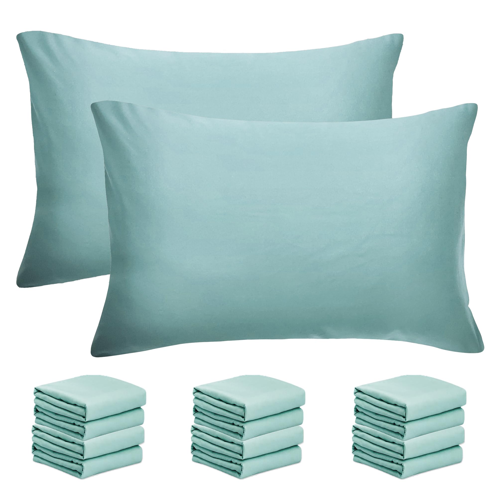 ZPECC 12-Pack Standard Pillowcases - Soft Microfiber With Envelope Closure, Cream Yellow - View #12