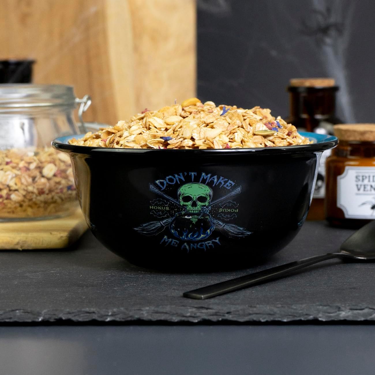 Cereal Bowl Skull Witchcraft Enamel Look 600 ml
