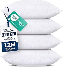 Utopia Bedding Dekokissen (4er-Set, weiß), 30,5 x 61 cm, Kissen für Sofa, Bett und Couch, dekoratives Füllkissen