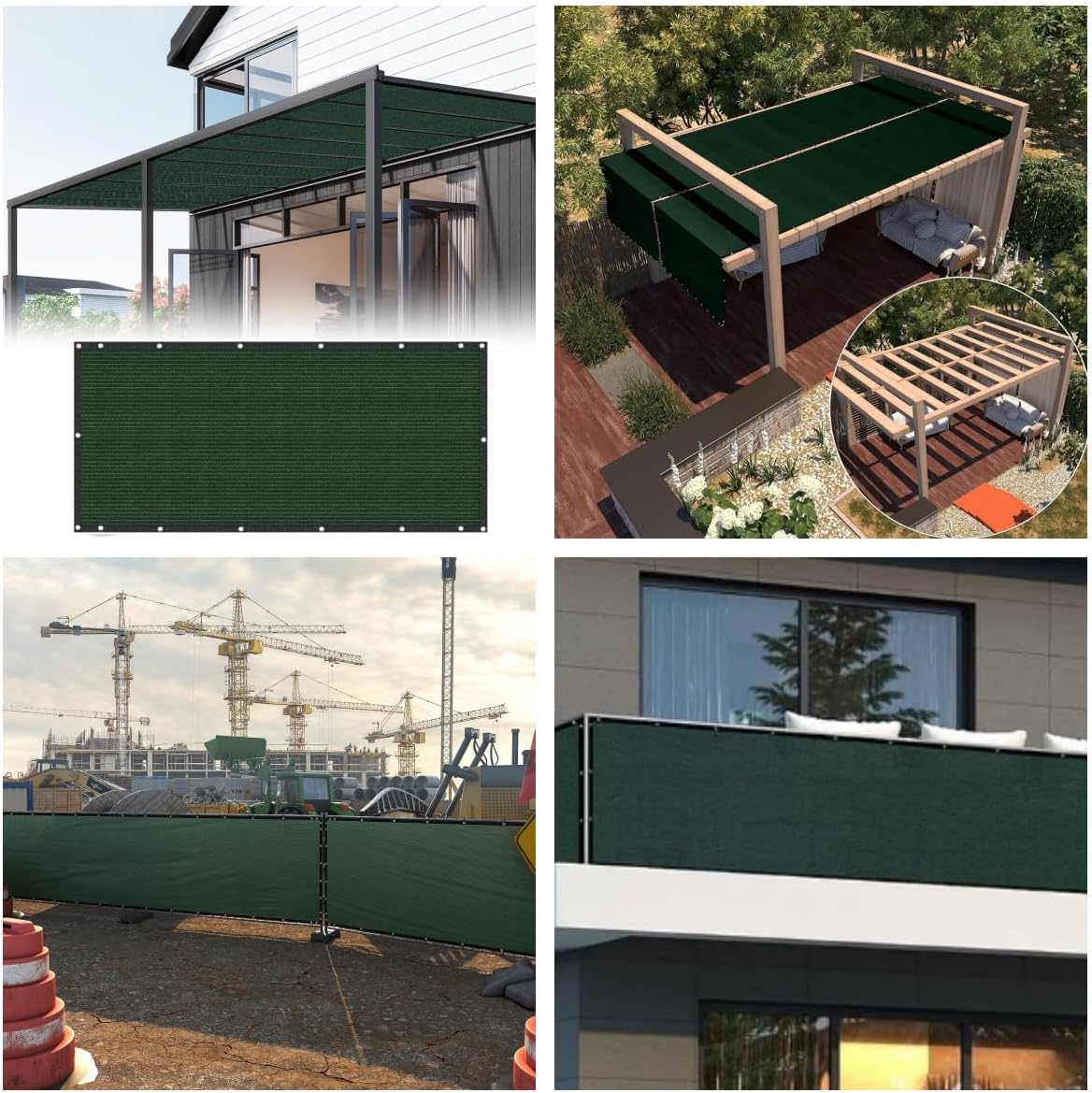 Petgrow Fence Privacy Screen 5FT X 14FT– Heavy Duty (HDPE) Outdoor Shade Mesh Cloth, 90% Blockage Fencing Shade Net Cover for Garden, Backyard, Balcony & Swimming – UV Protection, Windproof