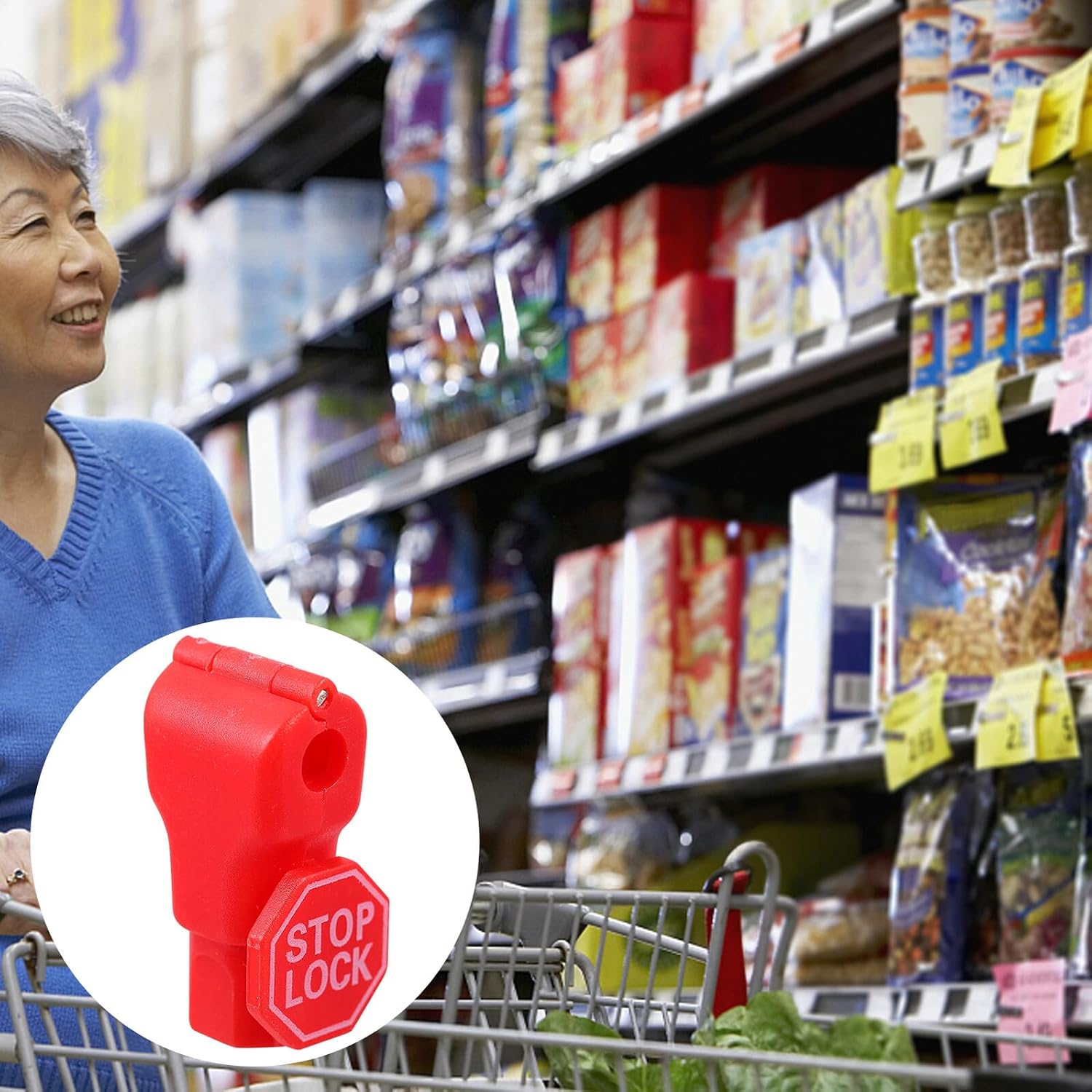 100pcs Anti-Theft Peg Hook Locks for Retail Display, Security Pegboard Hook Locks with Red Plastic Head, Suitable for Store Fixtures and Merchandise Protection