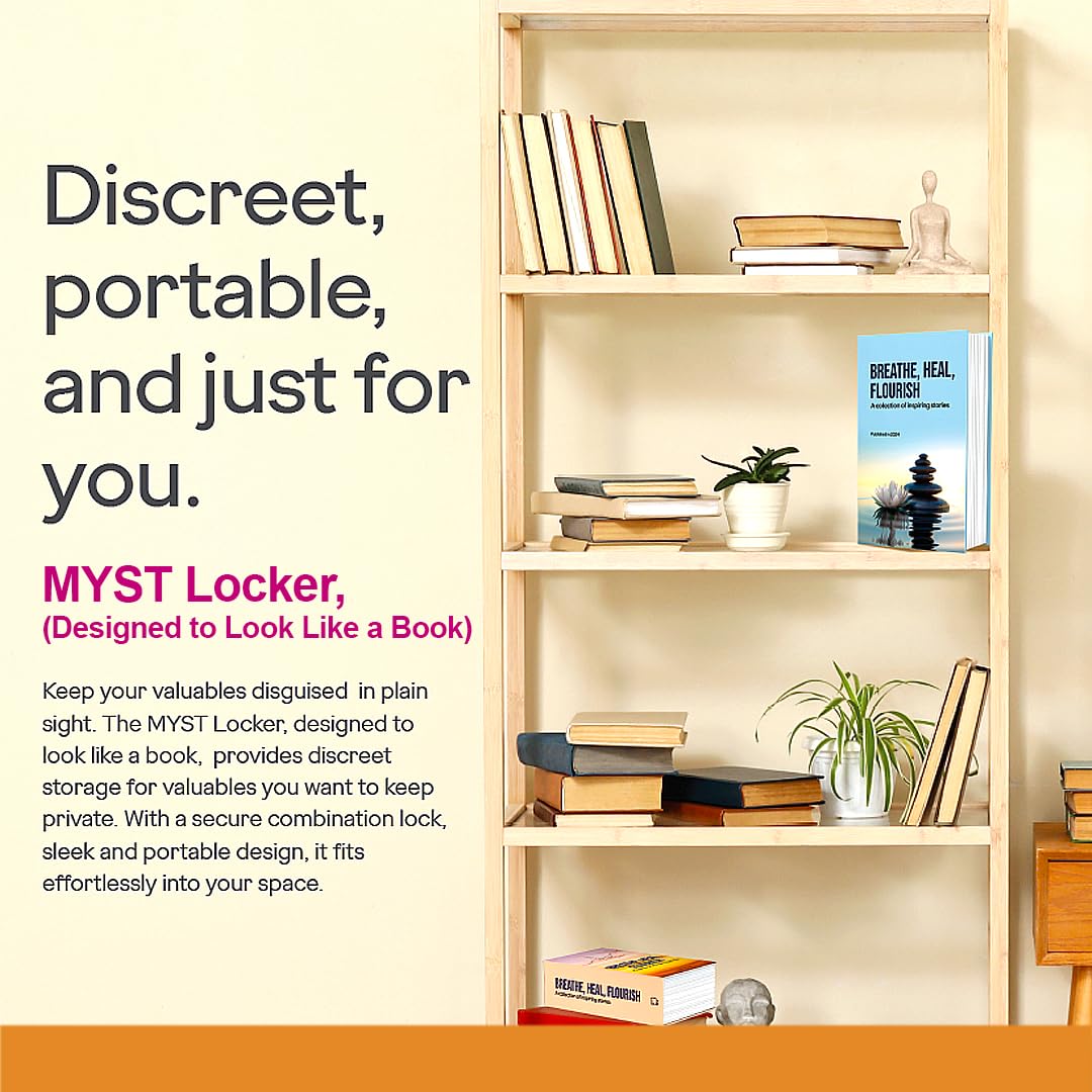 Godrej MYST Locker BookSafe Metal Safe with 3-Digit Lock Hidden Book Design Assorted Cover, Small Size 1