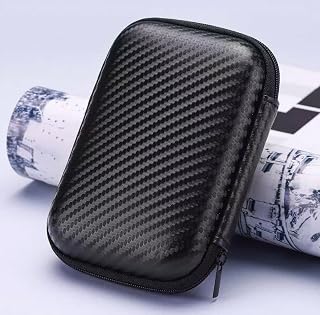 Hard Drive Carrying Case, 14 * 10 * 4cm Small Storage Zipper Pouch, Black | Mesh Partition, Thickened Interior, Plush Cotton Lining, Zipper Closure, Portable Storage