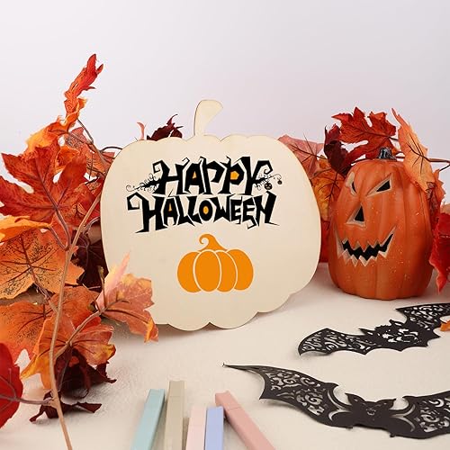 Miniatura 4 de 12 recortes grandes de calabaza de madera, 10.5 x 9.5 pulgadas, recortes de calabaza sin terminar en blanco, recortes de cartulina de calabaza para