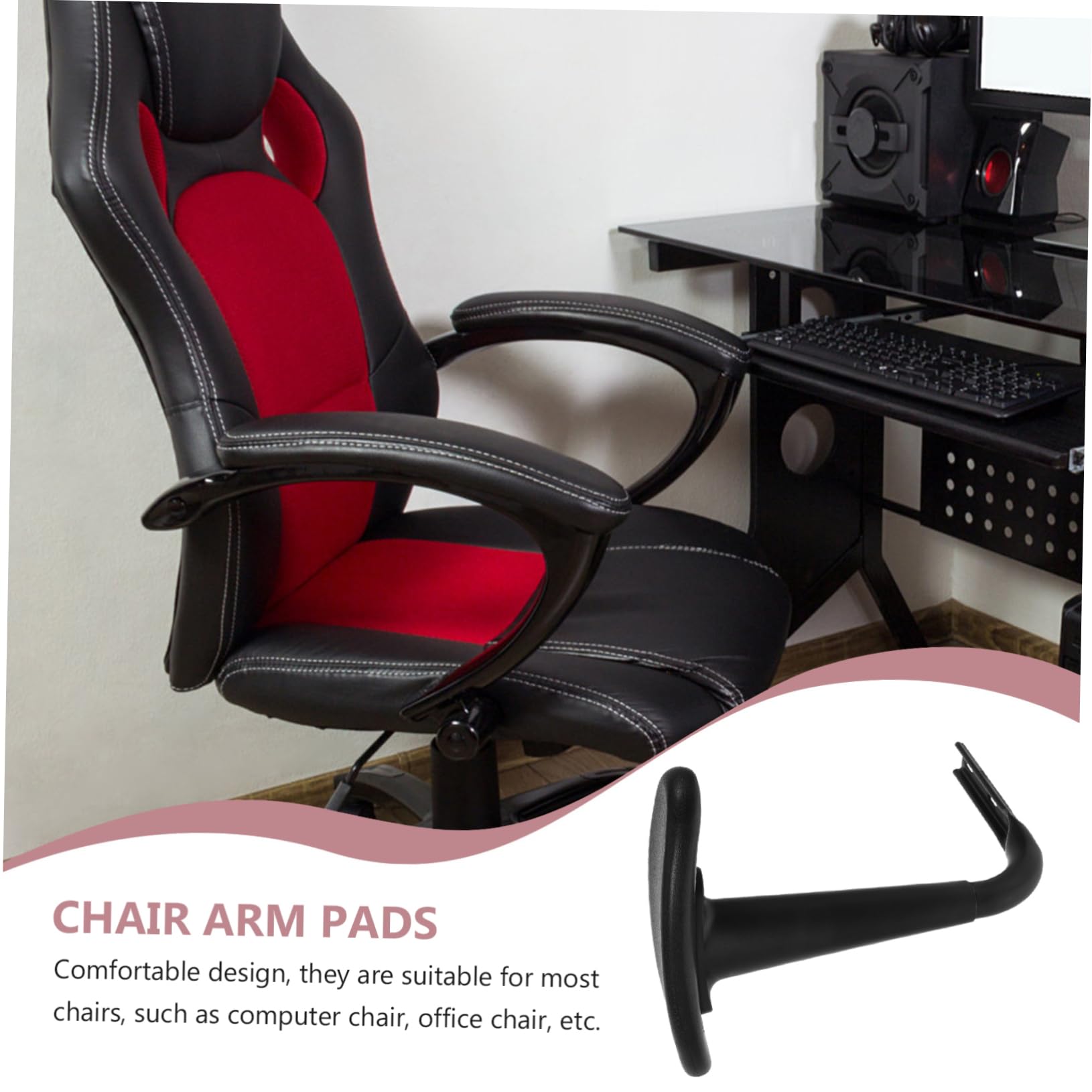 HOMSFOU 2Juegos Reposabrazos PU para Silla de Oficina y Gaming Almohadillas para Reposabrazos Ergonómicos Accesorios para Sillas de Oficina y Escritorio Compatibles Mayoría Sillas