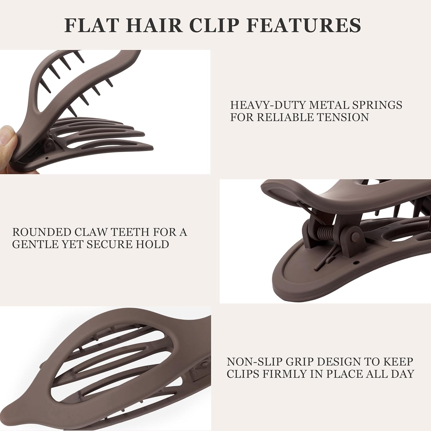 Sunolga 8PCS Flat Hair Clips for Women Matte Hair Claw Clips for Thick & Thin Hair No-Slip Hair Clips Strong Hold French Duckbill Styling Accessories - Image 3
