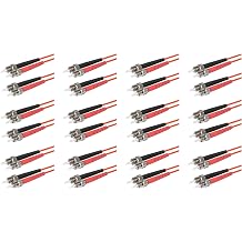 SpeedyFiberTX 12-Pack 1000 Feet ST to ST Fiber Optic Patch Cable, Red and Black Boots, Corning InfiniCor Multimode OM1 62.5/125um Optical Fiber, Duplex Orange Riser OFNR Cable Jacket