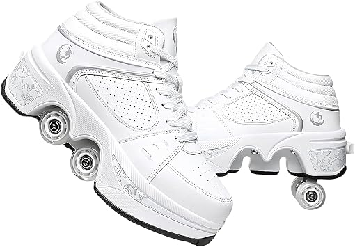 Four-Wheel Skate Shoes, Roller Skates and Sneakers are Unisex and Retractable for Outdoor Use, Suitable for Both Children and Adults