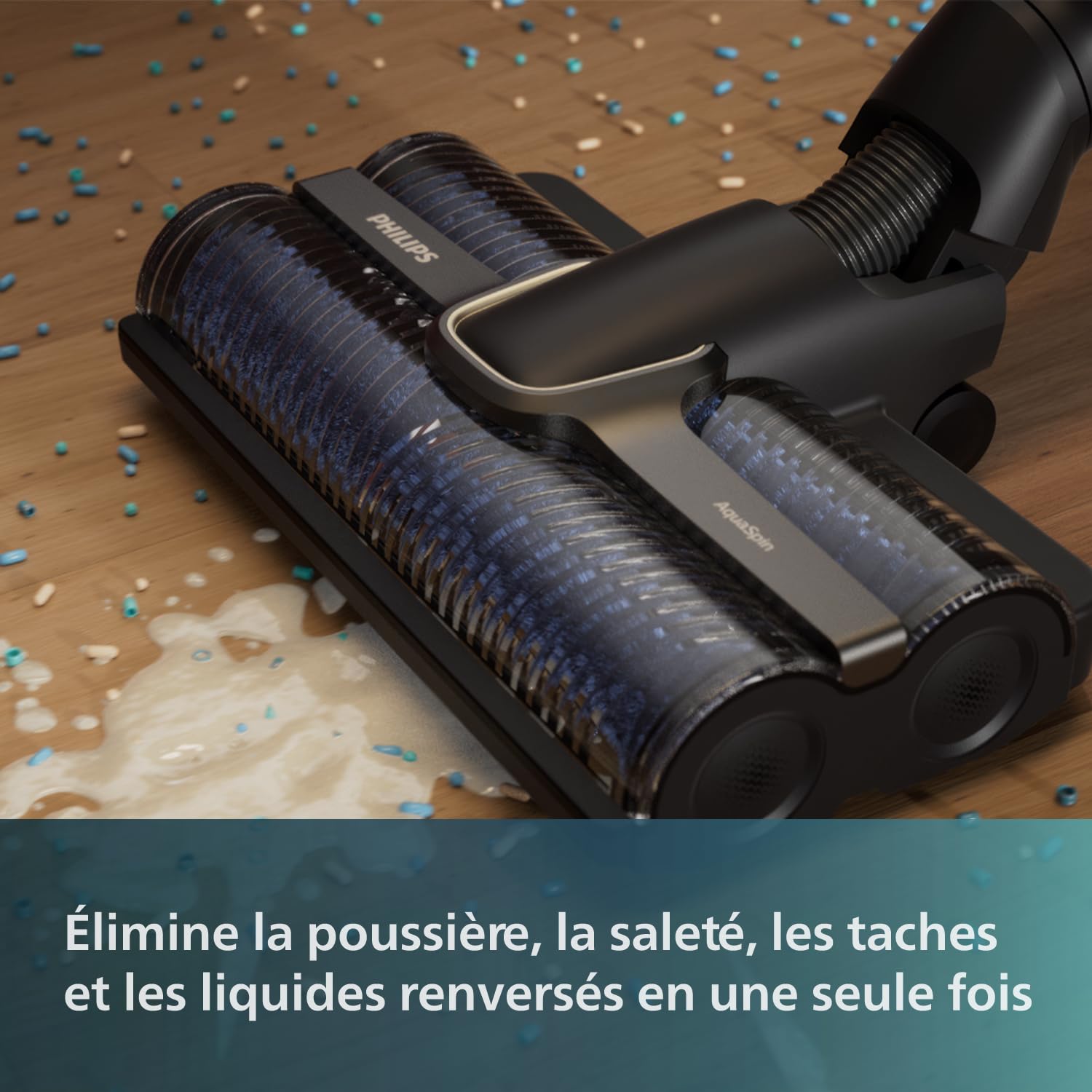 Philips Aspirateur et Serpillière sans Fil Eau et Poussière 9000 Series, Nettoyage Automatique, Jusqu'à 45 Min d'autonomie et 185 m², 3 Modes de Nettoyage, Noir (XW9383/01)