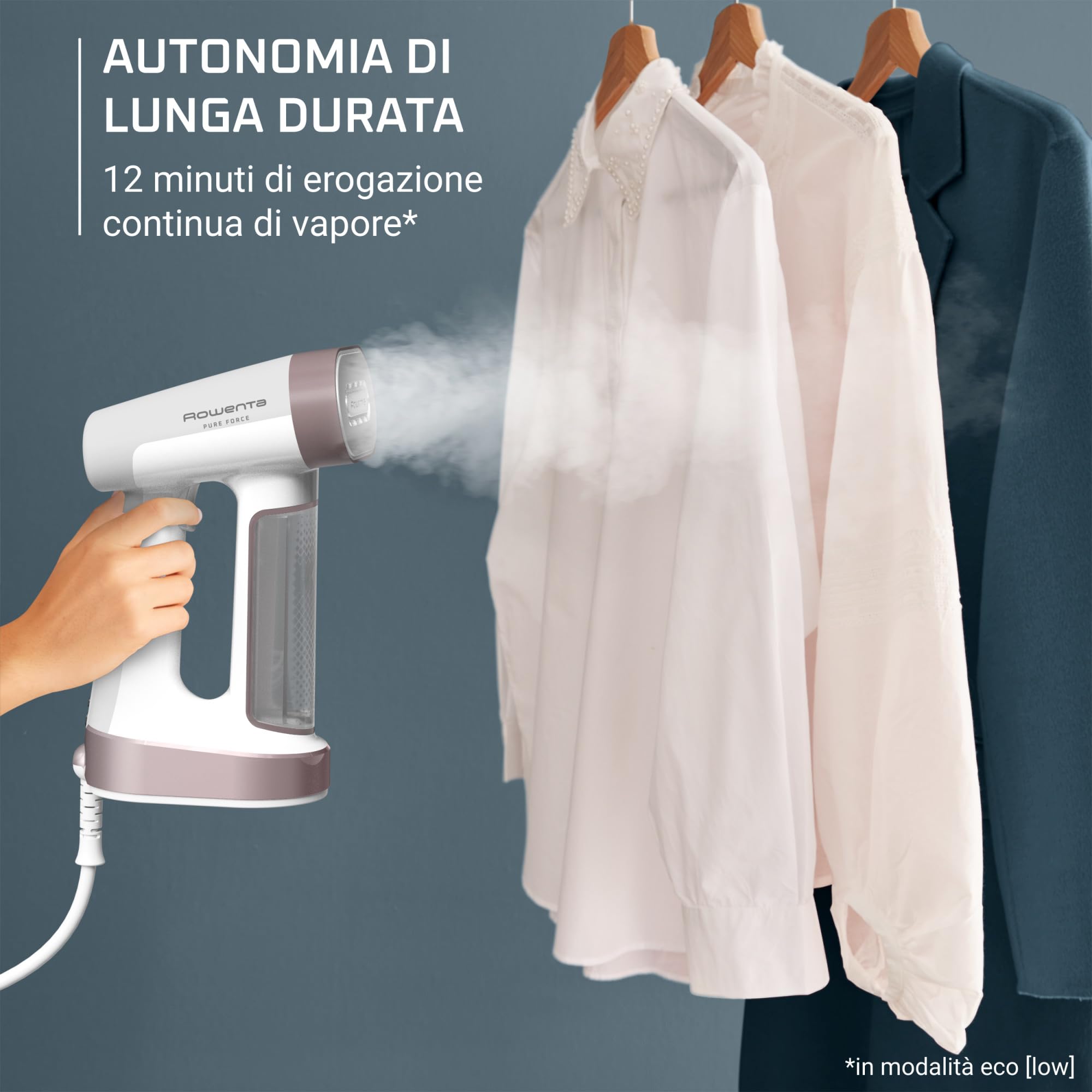 Rowenta Pure Force DR8720F0 Ferro da Stiro Verticale e Orizzontale 2-in-1 180ml 4 Modalità